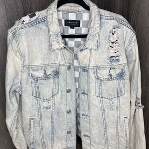 Distressed Light Denim Jacket